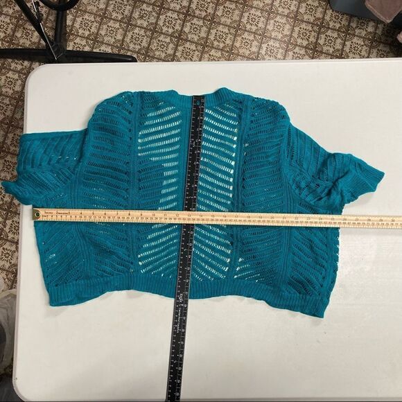 CATO, Women’s Green Open Front, Short Sleeve Shrug/ShortCardigan/Vest,Size 22-24 - Picture 7 of 9